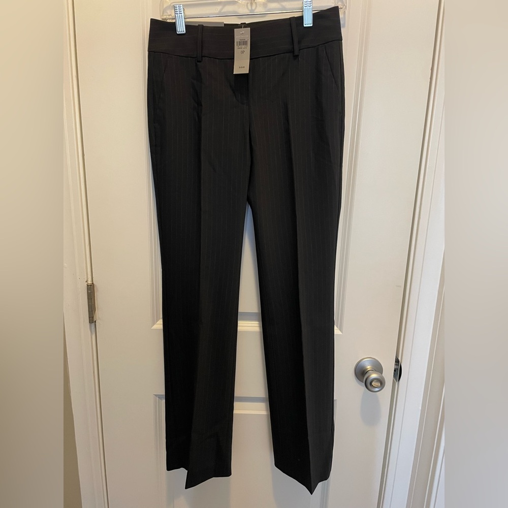 Ann Taylor Black Pinstripe Trousers